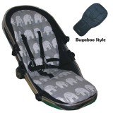 Seat Liner  to fit Bugaboo Pushchairs - Grey Elephant Design